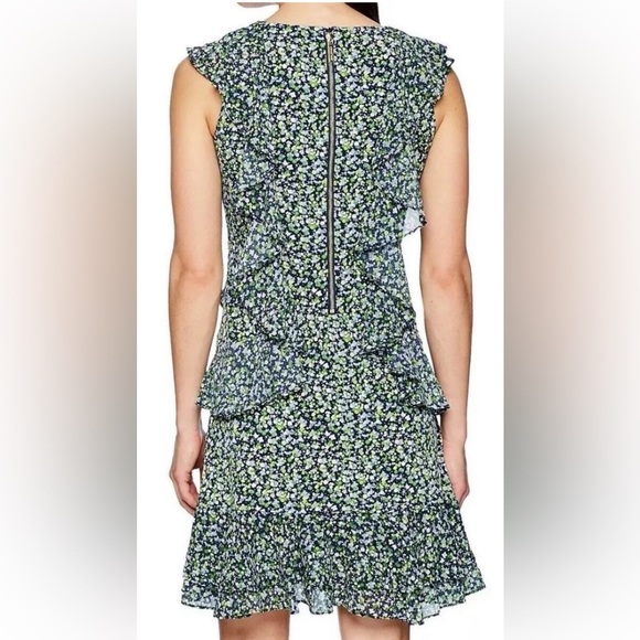 Michael Kors Women’s Small Floral Print Tiered Ruffle Dress Boho Flowy sundress - Picture 2 of 8